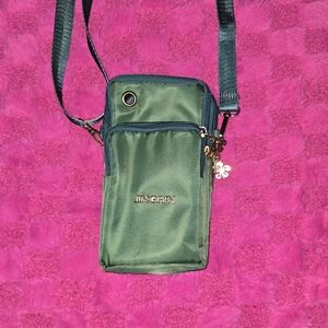 Green Crossbody Bag with Charm